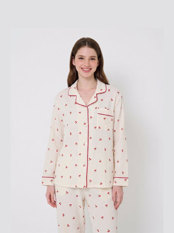 Cherry Bliss Imported Cloud Cotton Pajama Set