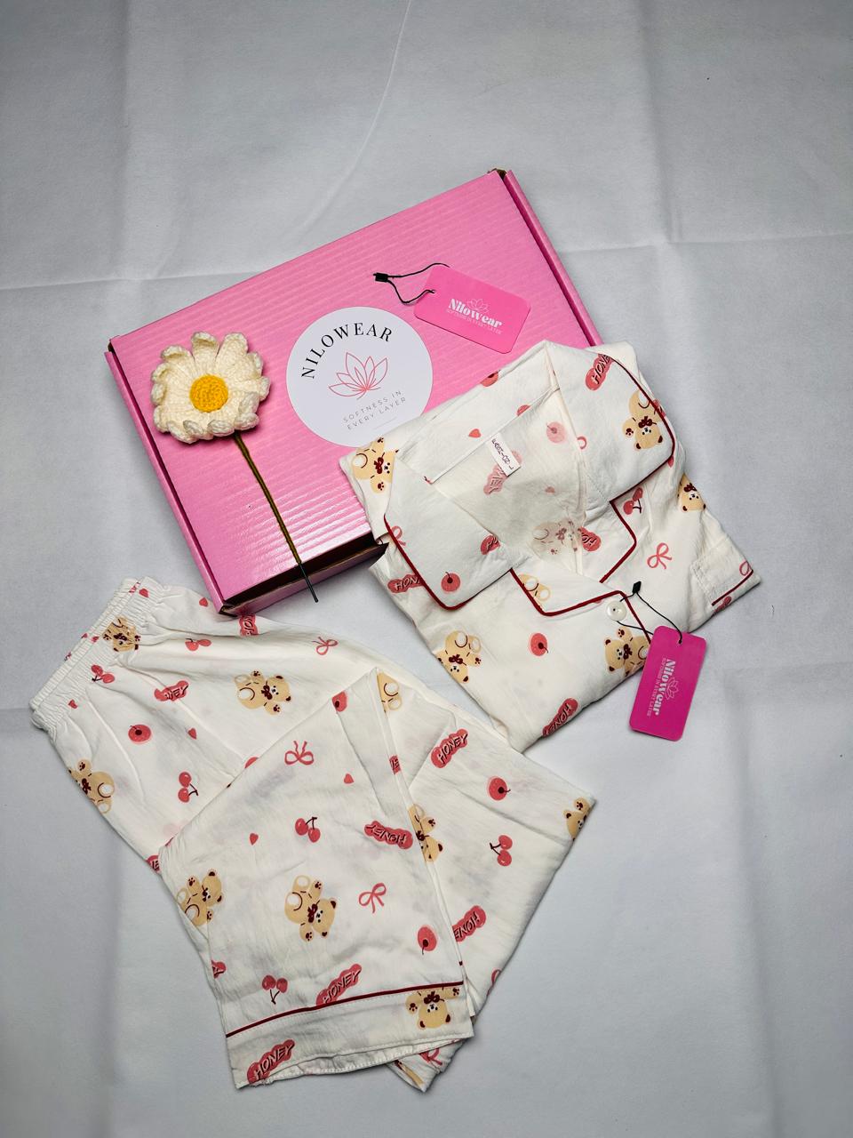 Honey Bear Cloud Cotton Pajama Set