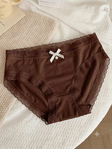 Women's Soft Lace Trim Mid-Rise Panty