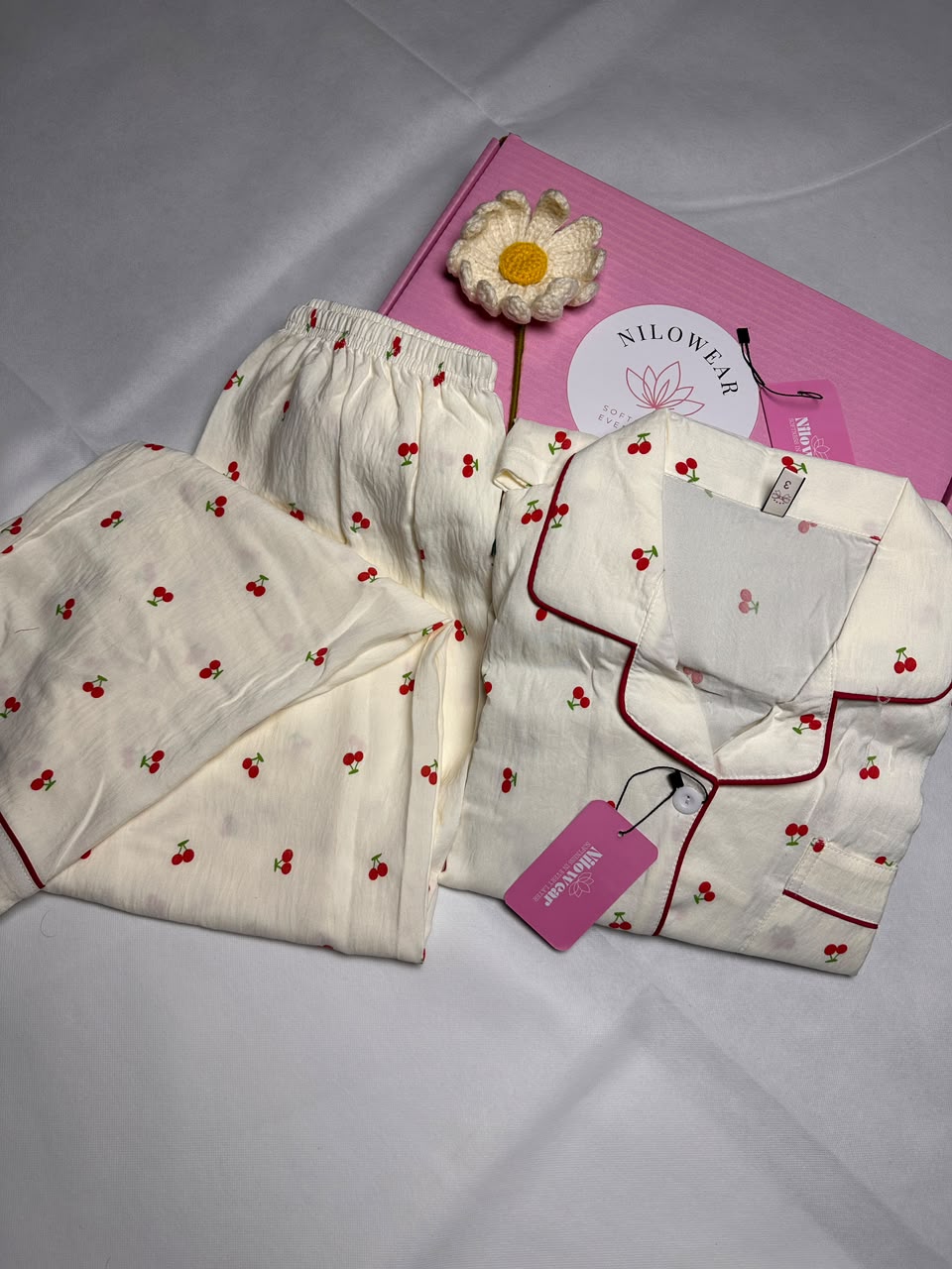 Cherry Bliss Imported Cloud Cotton Pajama Set 🍒