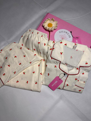 Cherry Bliss Imported Cloud Cotton Pajama Set 🍒