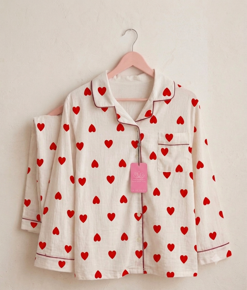 Heart Bliss Imported Cloud Cotton Pajama Set