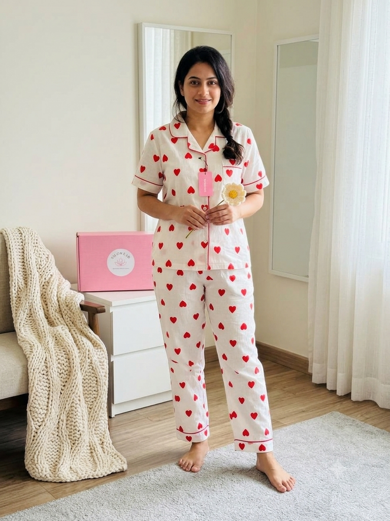 Heart Bliss Imported Cloud Cotton Pajama Set