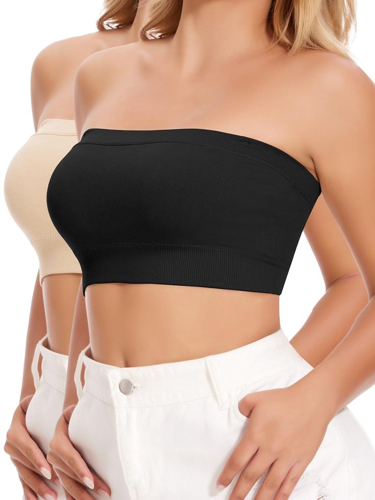 Barely-There Seamless Bandeau Bra – Strapless Stretchy Tube Top