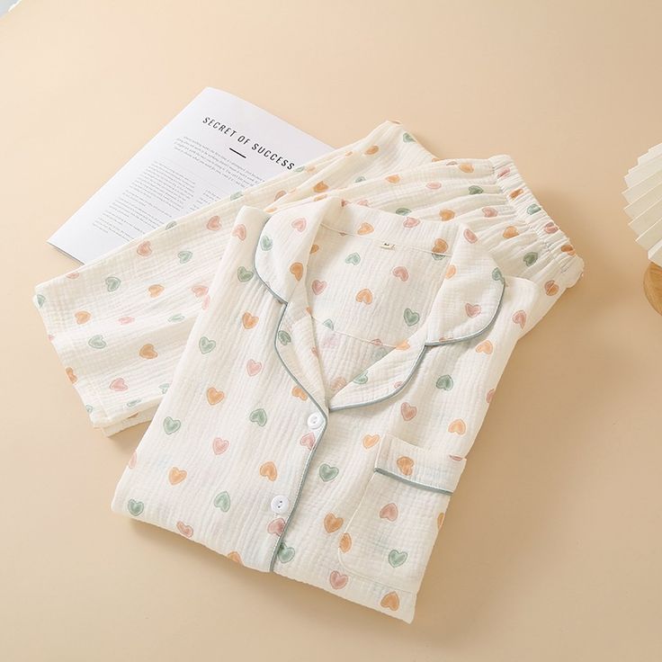 Premium Cloud Cotton Heart-Print Pajama Set – 2 Piece Nightwear
