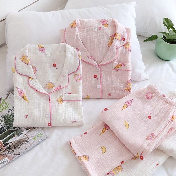 Sweet Treats Cloud Cotton Pajama Set – 2 Piece Ice-Cream Print Nightwear