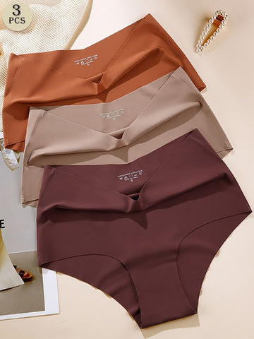 Barely There Seamless V-Waist Briefs – 3-Pack Premium No-Show Underwear