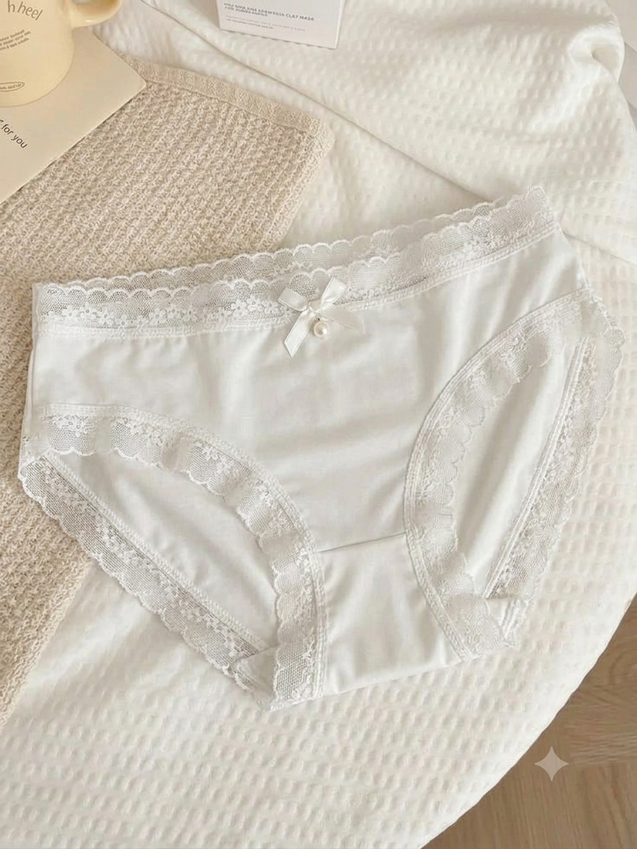 Women's Soft Lace Trim Mid-Rise Panty