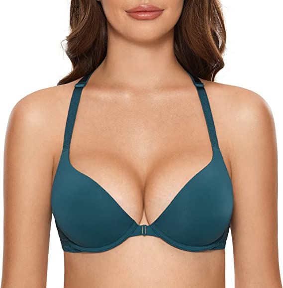 Sleek Lift Front-Closure Push-Up Bra – Seamless Plunge Support