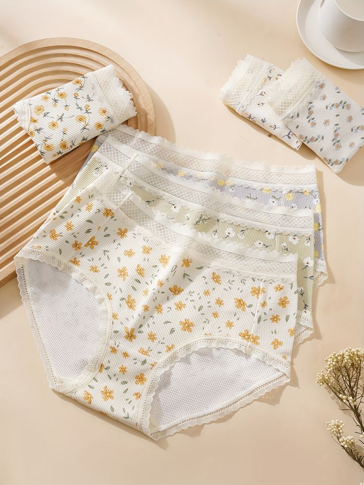 Women's Floral Print Cotton Mid-Rise Brief Panty